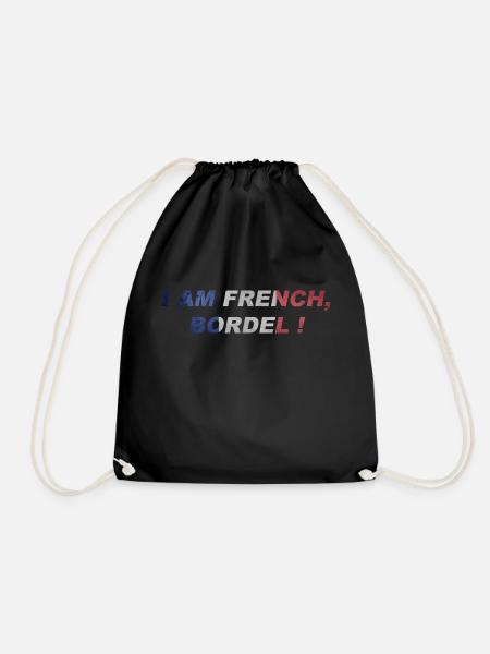 I am french bordel flag ita - Sac de sport léger - noir
