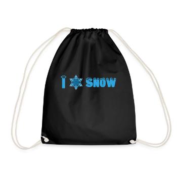 Ich liebe Schnee - Turnbeutel - Schwarz - Vorne