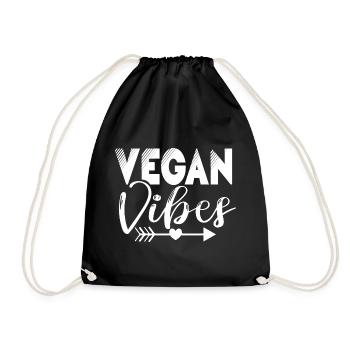 Vegan Vibes - Drawstring Bag - black - Front