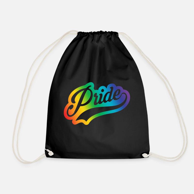 Pride Script out clr - Drawstring Bag - black