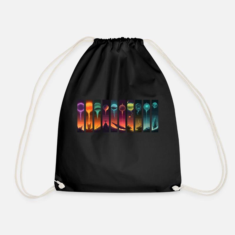 Sections - Drawstring Bag - black