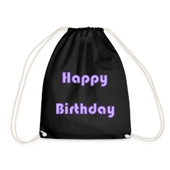GEBURTSTAG. ALLES GUTE ZUM GEBURTSTAG. ALLES GUTE ZUM GEBURTSTAG. - Turnbeutel - Schwarz - Vorne