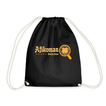 Afikoman Detektiv - Pessach Afikoman Suche - Turnbeutel - Schwarz - Vorne