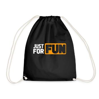 JUST FOR FUN - Turnbeutel - Schwarz - Vorne