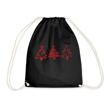 Weihnachtsbaum - Turnbeutel - Schwarz - Vorne