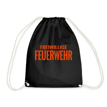 Freiwillige Feuerwehr Geschenk Sprüche - Turnbeutel - Schwarz - Vorne