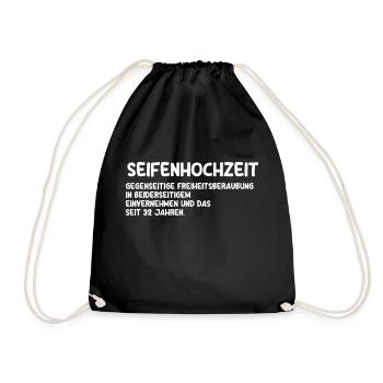 Ehe Seifenhochzeit 32 Jahre Verheiratet Hochzeitst - Turnbeutel - Schwarz - Vorne