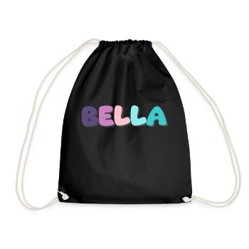 Name - Bella - Drawstring Bag - black - Front