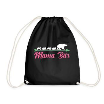 Mutter Mama Bär - Turnbeutel - Schwarz - Vorne