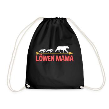 Mutter Löwen Mama - Turnbeutel - Schwarz - Vorne