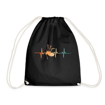 Battement de cœur cornemuse - Sac de sport léger - noir - Devant