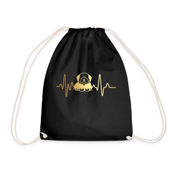 Heartbeat Tulear Baumwolle - Turnbeutel - Schwarz - Vorne