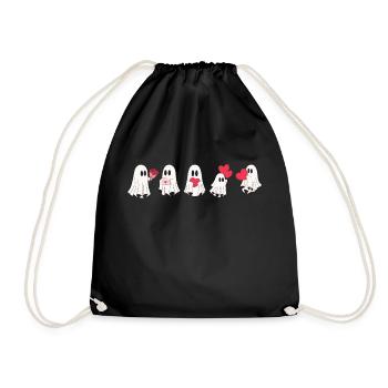 Geister der Liebe - Geschenk zum Valentinstag - Turnbeutel - Schwarz - Vorne