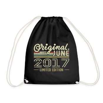 June 2017 Birthday June 2017 - Born in June 2017 - Drawstring Bag - black - Front
