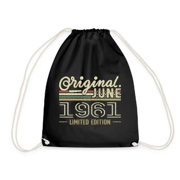 Juin 1961 Anniversaire Juin 1961 - Né en Juin 1961 - Sac de sport léger - noir - Devant