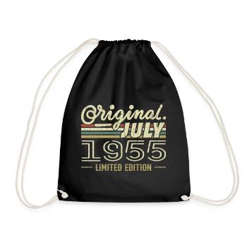 Juli 1955 Original 1955 Geburtstagsgeschenk - Turnbeutel - Schwarz - Vorne