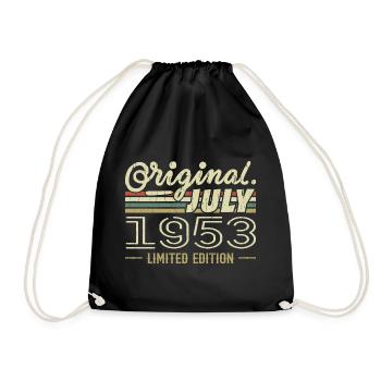 July 1953 Original 1953 Birthday Gift - Drawstring Bag - black - Front