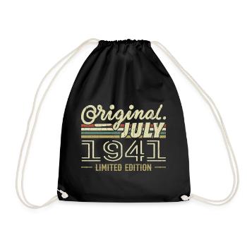 July 1941 Original Birthday Gift 1941 - Drawstring Bag - black - Front