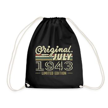 Juillet 1943 Original Cadeau Anniversaire 1943 - Sac de sport léger - noir - Devant