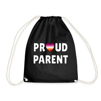 Drapeau lesbien de fier parent - Sac de sport léger - noir - Devant