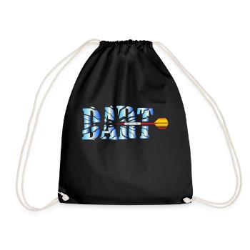 Dart Dartpfeil Geschenk - Turnbeutel - Schwarz - Vorne
