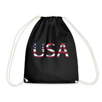 United States in the colors of the American flag flag flag - Drawstring Bag - black - Front