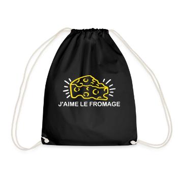I love cheese - Drawstring Bag - black - Front