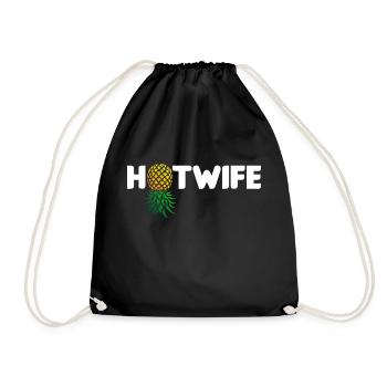 Hotwife Auf dem Kopf Stehende Ananas Swinger Heiße Ehefrau - Turnbeutel - Schwarz - Vorne
