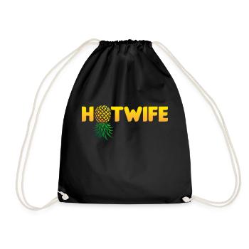 Hotwife Auf dem Kopf Stehende Ananas Swinger Heiße Ehefrau - Turnbeutel - Schwarz - Vorne