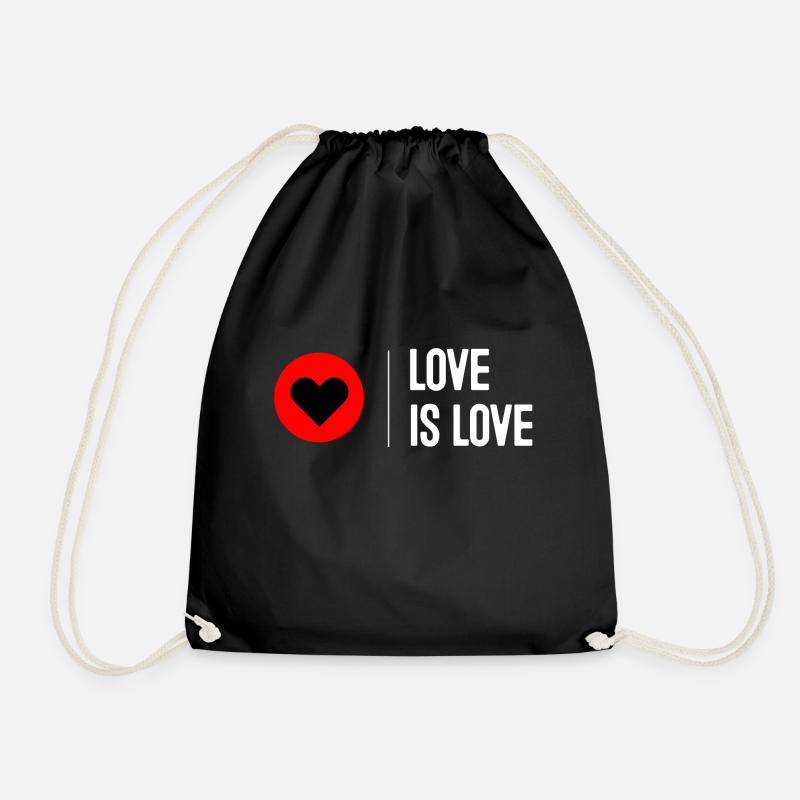 Love is Love - Drawstring Bag - black