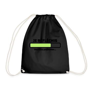je réfléchis veuillez patienter - Sac de sport léger - noir - Devant
