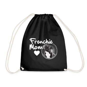 Frenchie Mom French Bulldog Mom - Drawstring Bag - black - Front