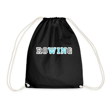 Row Rowing Rudern Ruder Sport Aviron Win - Turnbeutel - Schwarz - Vorne