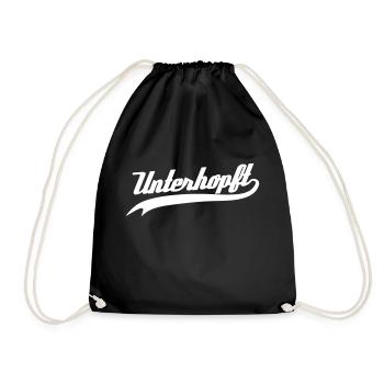 Unterhopft - Lustiger Bier / Trink Humor Typo - Drawstring Bag - black - Front
