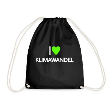 Ich liebe Klimawandel - Turnbeutel - Schwarz - Vorne