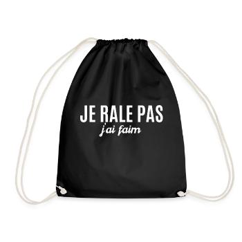Je rale pas j'ai faim - Sac de sport léger - noir - Devant