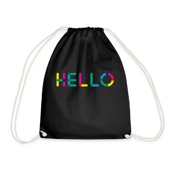 Hello - Drawstring Bag - black - Front