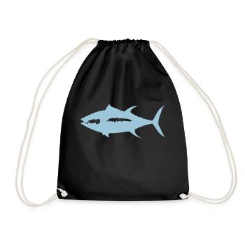 Thunfisch - Turnbeutel - Schwarz - Vorne