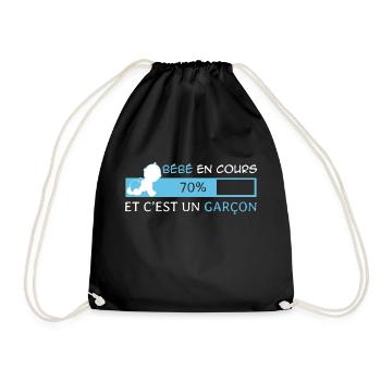 Bébé en cours et c'est un Garçon - Sac de sport léger - noir - Devant