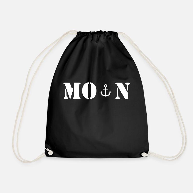 Moin weiß Geschenk Geschenkidee - Turnbeutel - Schwarz