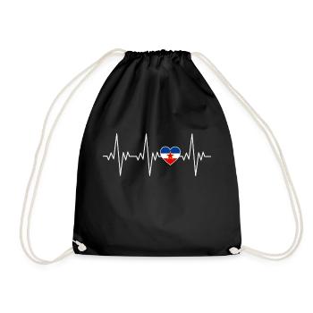 Jugoslawien Yugoslavia Flagge Herz Geschenk - Turnbeutel - Schwarz - Vorne