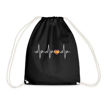 Espagne espagnol battement de coeur ECG cadeau - Sac de sport léger - noir - Devant