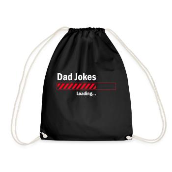 Dad Jokes Loading - Drawstring Bag - black - Front