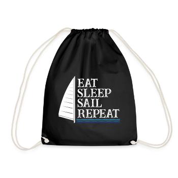 Eat Sleep Sail Repeat - Turnbeutel - Schwarz - Vorne