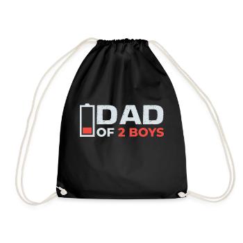 Papa de 2 fils Fête des pères Père Fils Partenaire Look - Sac de sport léger - noir - Devant