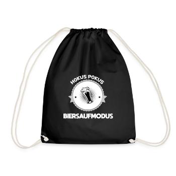 Biersaufmodus Bier Bierzelt Saufen - Turnbeutel - Schwarz - Vorne