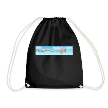 keep smiling all day flyer - Drawstring Bag - black - Front