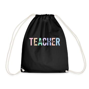 Teacher preschool back to school - Drawstring Bag - black - Front