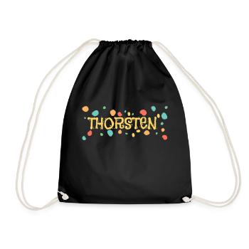 Kleckse Farbkleckse Thorsten - Turnbeutel - Schwarz - Vorne