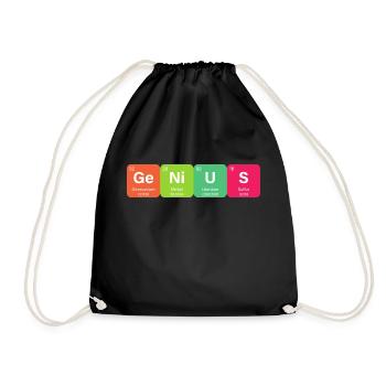 Genius Periodic Table Element - Drawstring Bag - black - Front